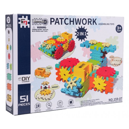 Sada stavebných kociek STEAM, 51 dielov.