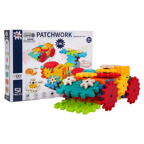 Sada stavebných kociek STEAM, 51 dielov.