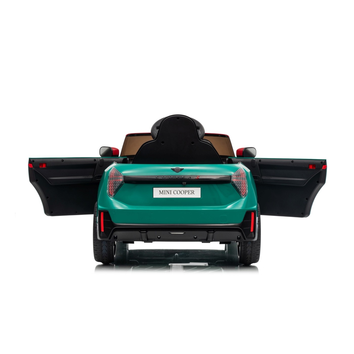 Zelené vozidlo Mini Cooper