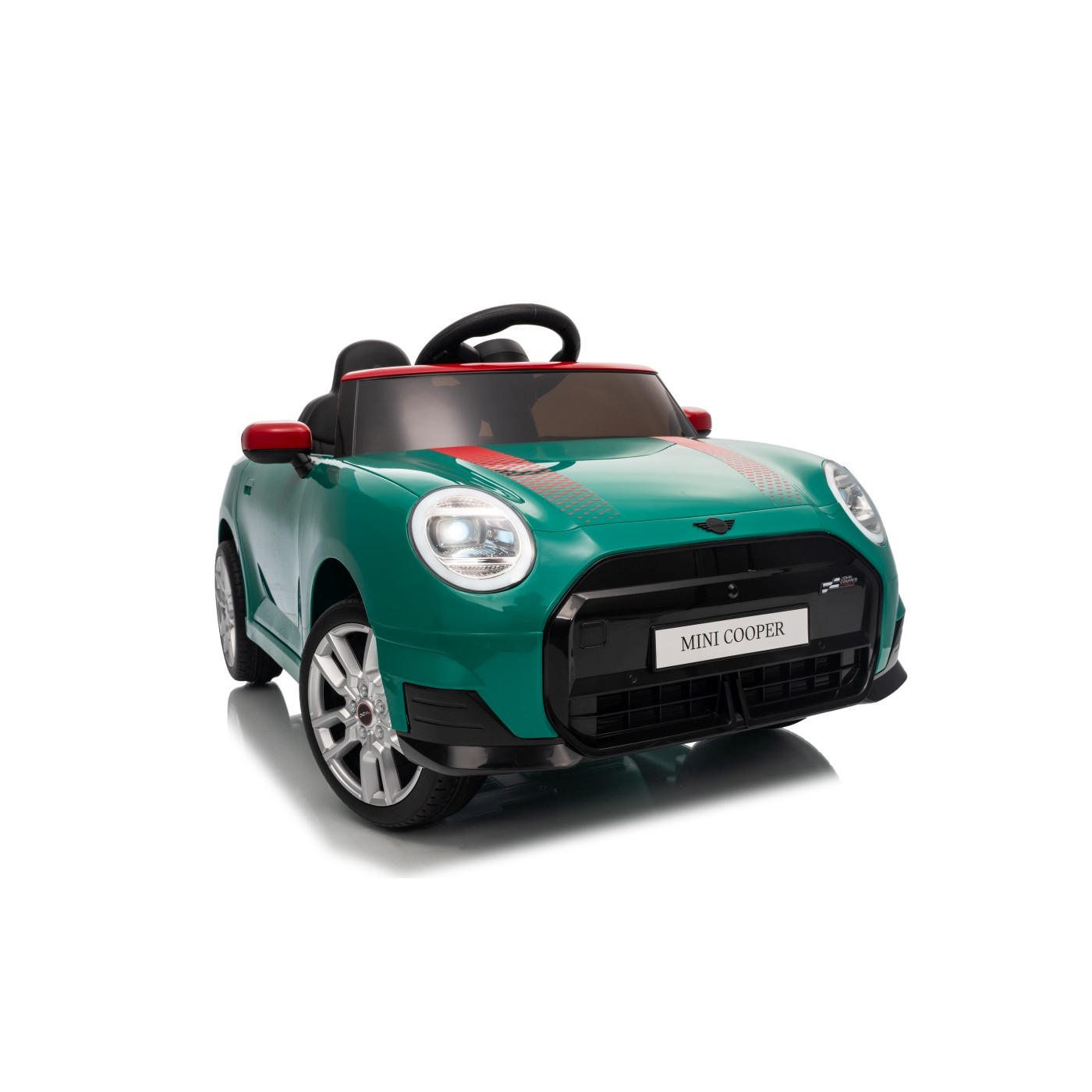 Zelené vozidlo Mini Cooper