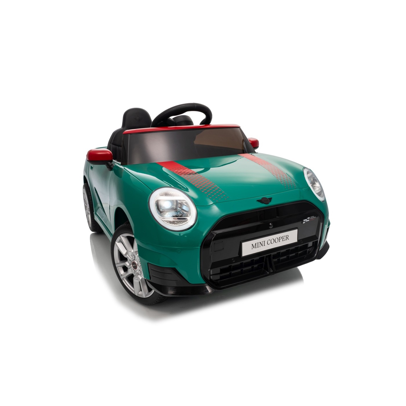Zelené vozidlo Mini Cooper