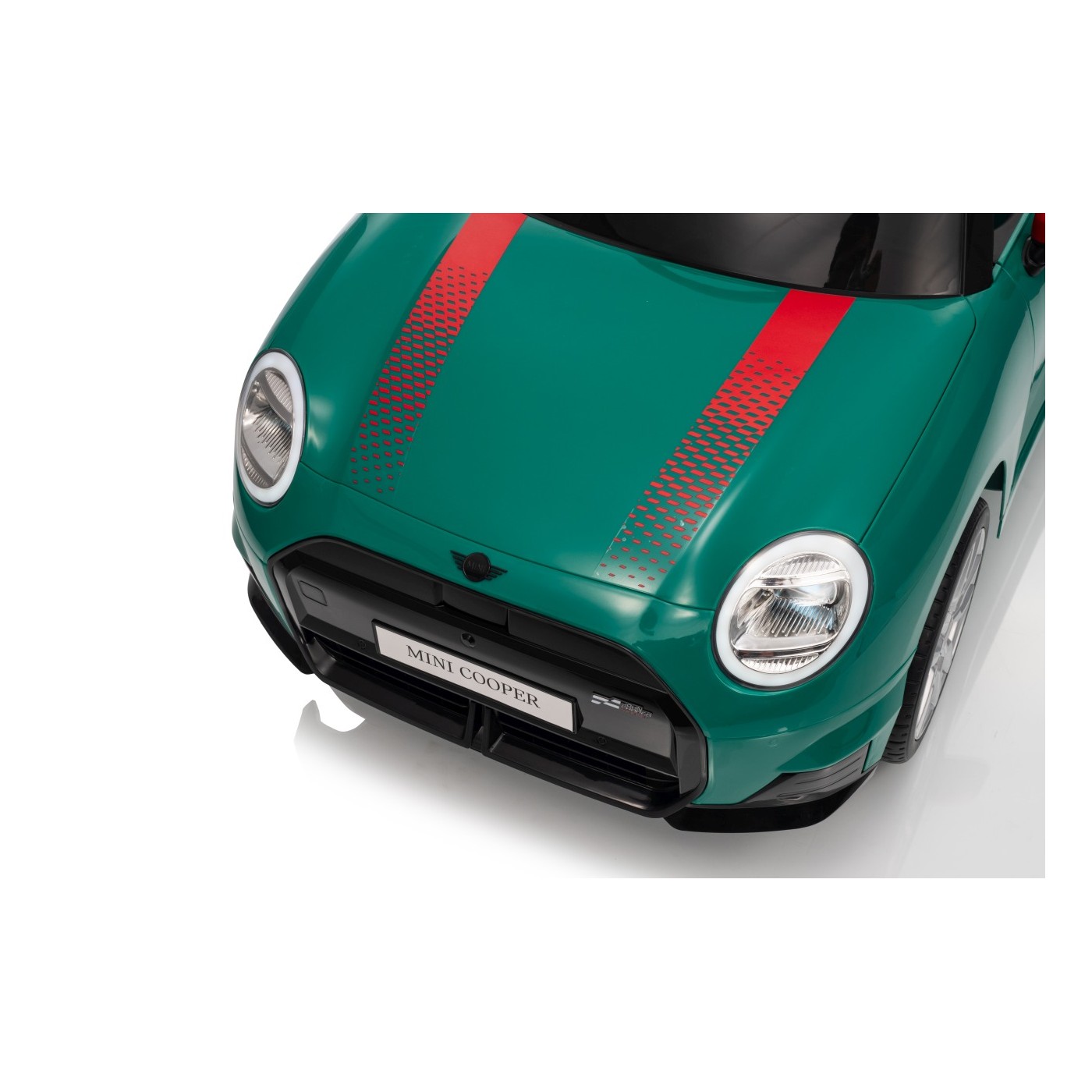 Zelené vozidlo Mini Cooper