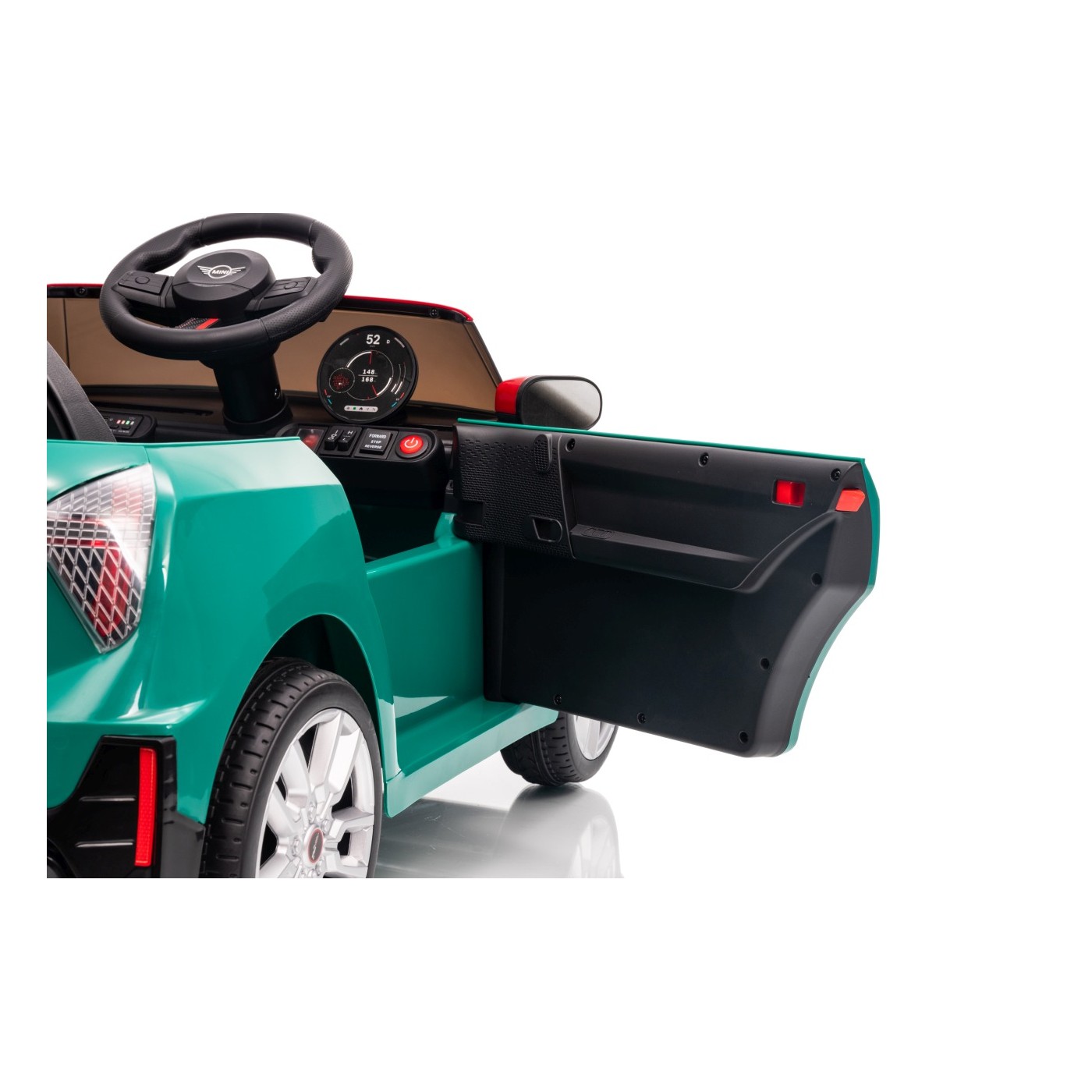 Zelené vozidlo Mini Cooper