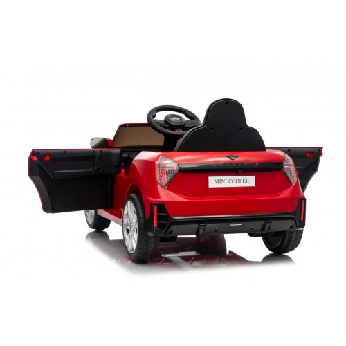 Červené vozidlo Mini Cooper