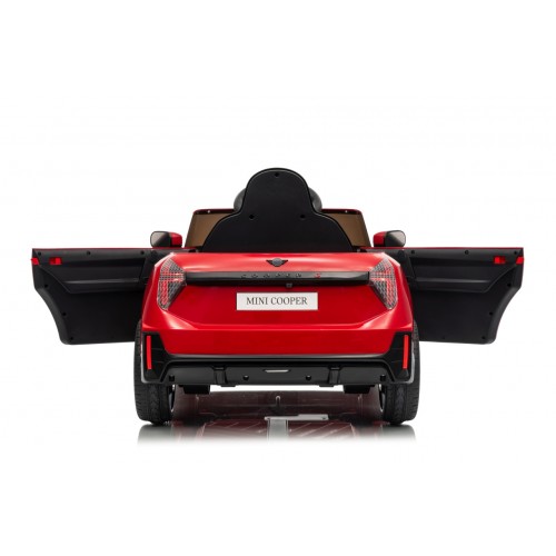 Červené vozidlo Mini Cooper