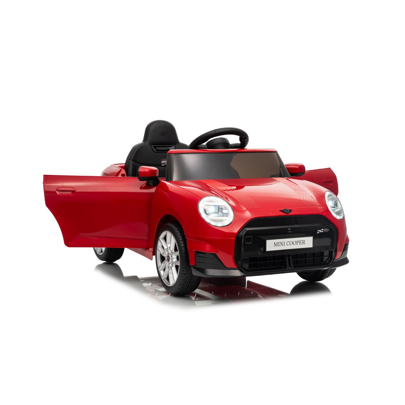 Červené vozidlo Mini Cooper