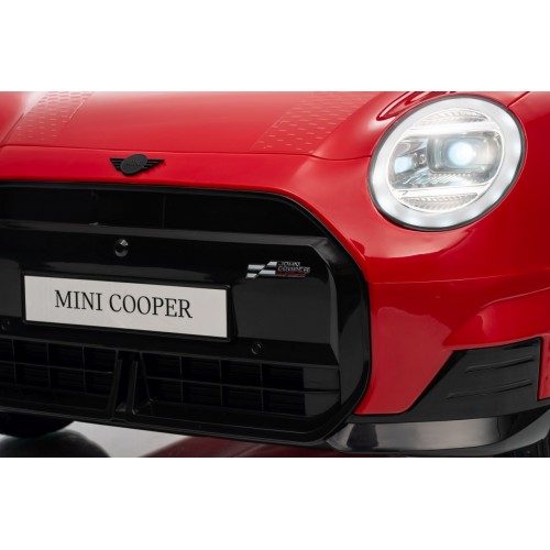 Červené vozidlo Mini Cooper