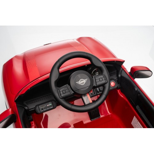 Červené vozidlo Mini Cooper