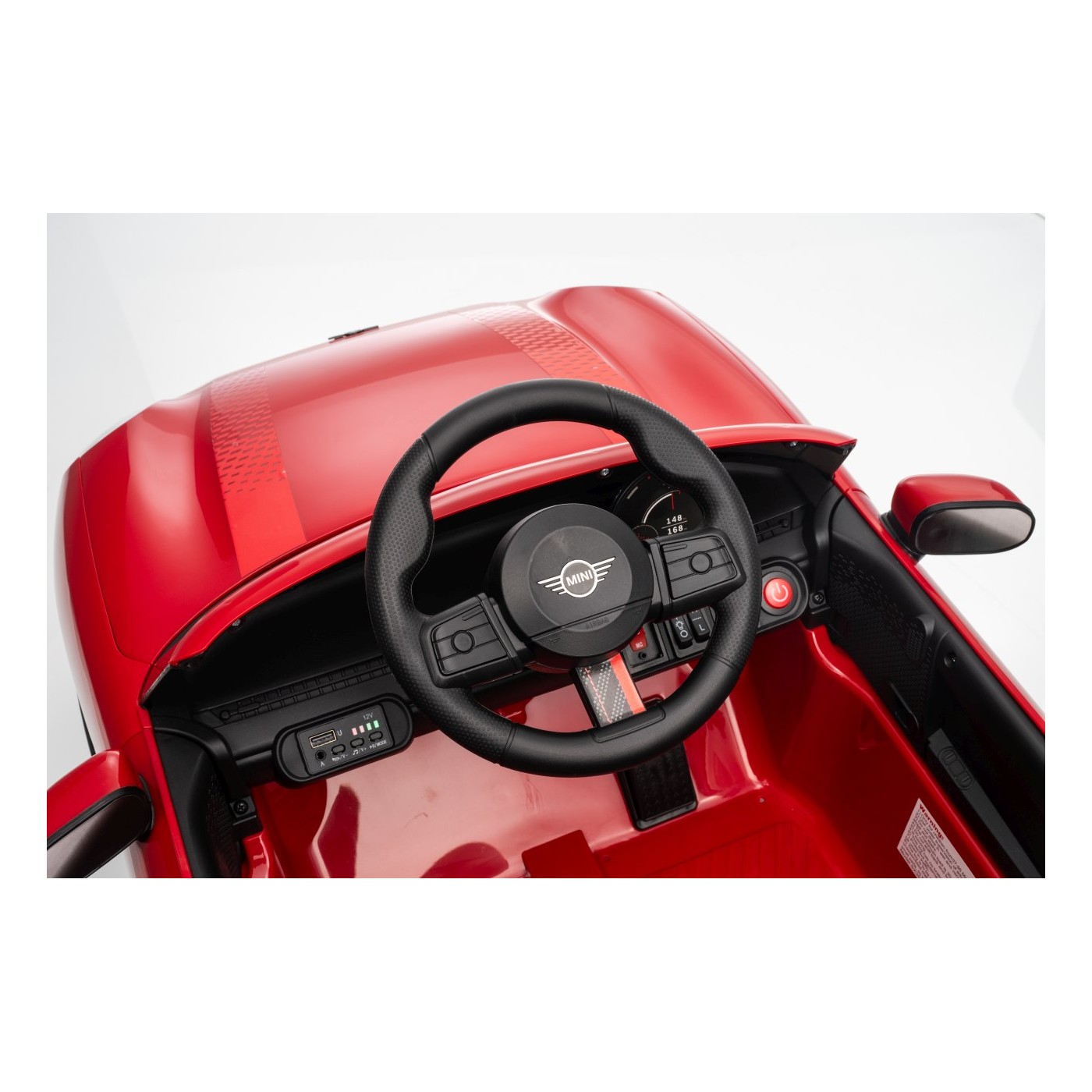 Červené vozidlo Mini Cooper