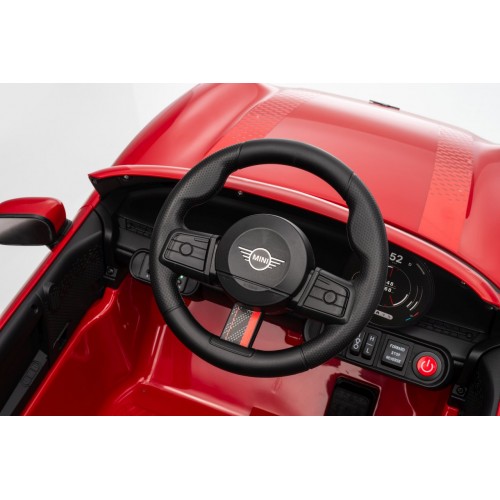 Červené vozidlo Mini Cooper