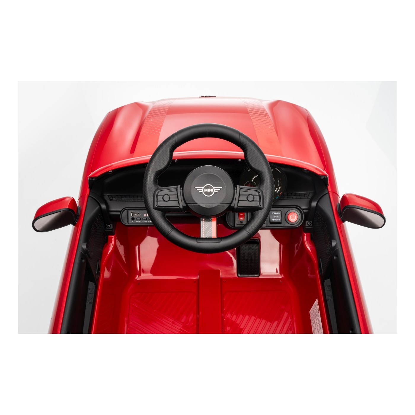 Červené vozidlo Mini Cooper