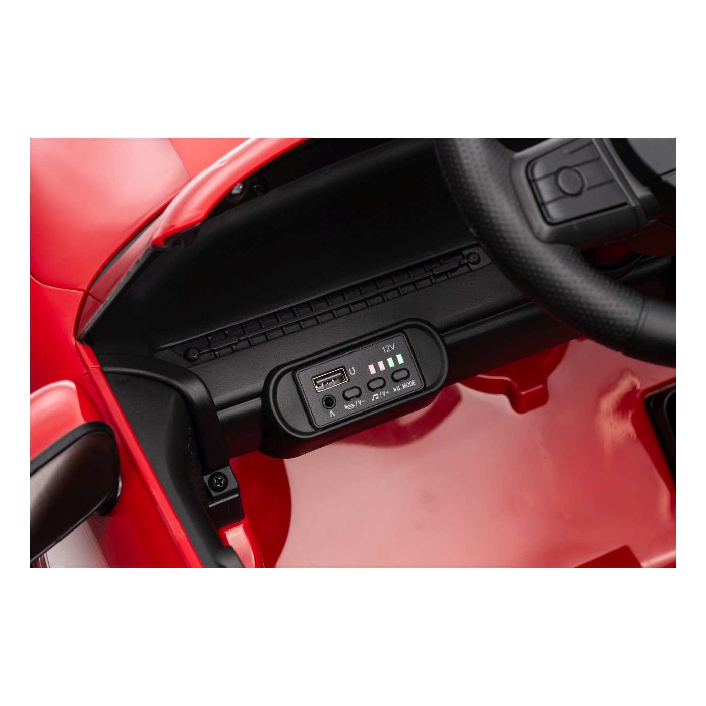 Červené vozidlo Mini Cooper