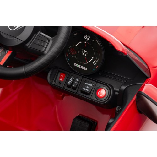 Červené vozidlo Mini Cooper