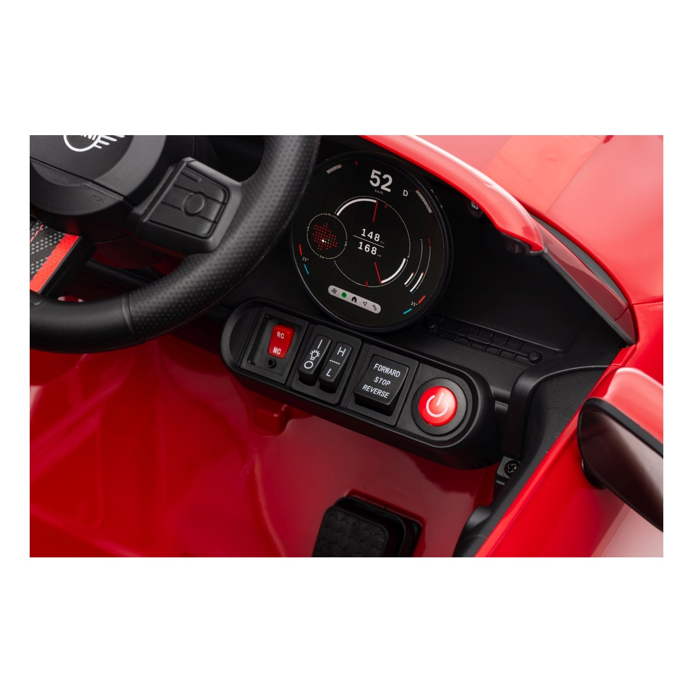 Červené vozidlo Mini Cooper