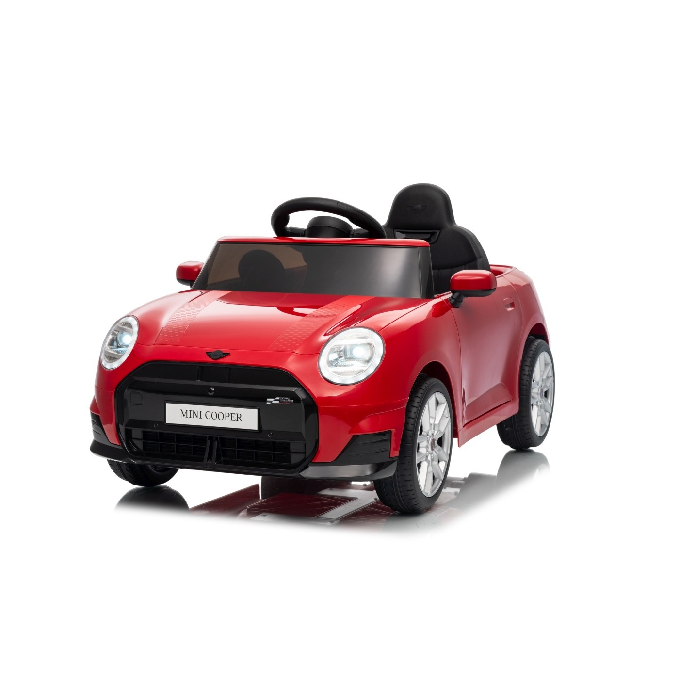 Červené vozidlo Mini Cooper
