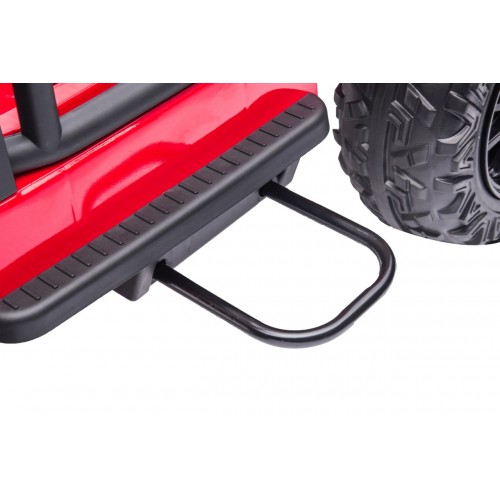 Červené vozidlo Jeep Monster