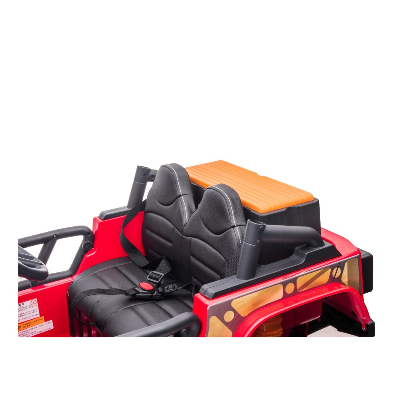 Červené vozidlo Jeep Monster