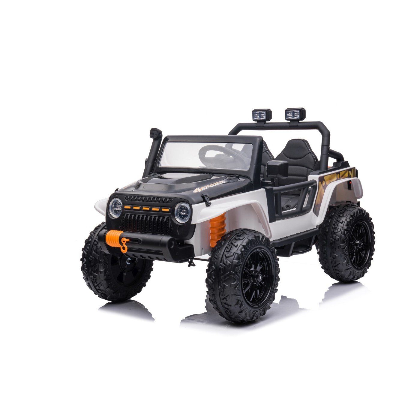 Biele vozidlo Jeep Monster