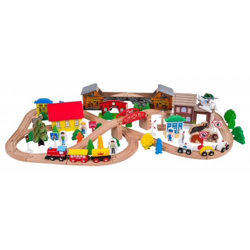 MEGA drevený vláčik na stole