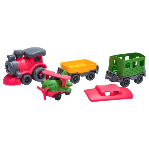 Sada bioplastového vlaku a vagónov