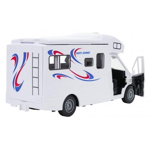 Biely karavan so svetelnými a zvukovými funkciami