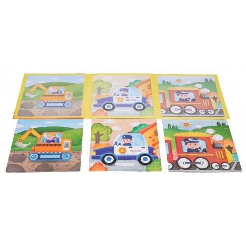 Magnetické puzzle Vozidlá + Brožúra