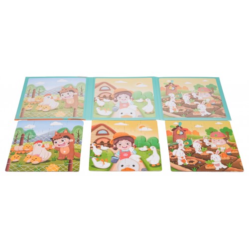 Magnetické puzzle Farma + kniha