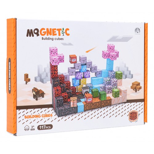 Sada magnetických kociek, blokov, 117 ks.