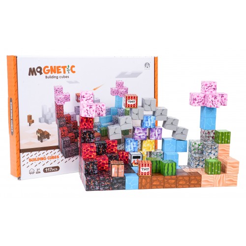 Sada magnetických kociek, blokov, 117 ks.