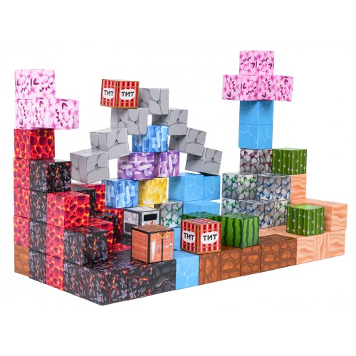 Sada magnetických kociek, blokov, 117 ks.