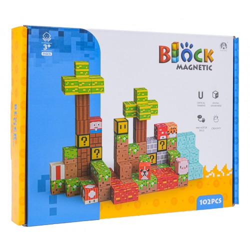 Sada magnetických kociek, blokov, 102 ks.