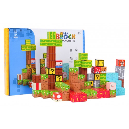Sada magnetických kociek, blokov, 102 ks.