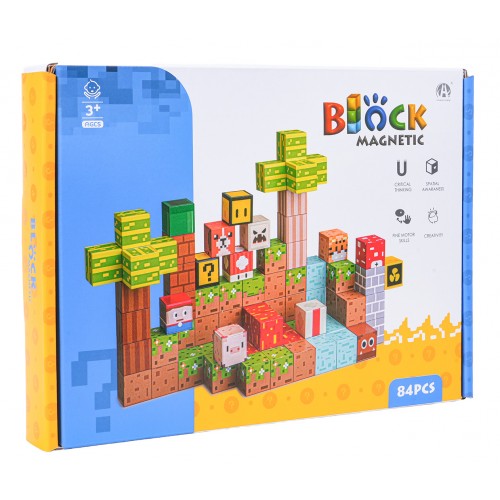 Sada magnetických kociek, blokov, 84 ks.