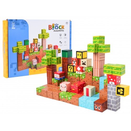 Sada magnetických kociek, blokov, 84 ks.