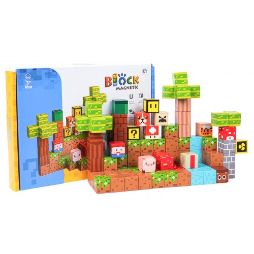 Sada magnetických kociek, blokov, 84 ks.