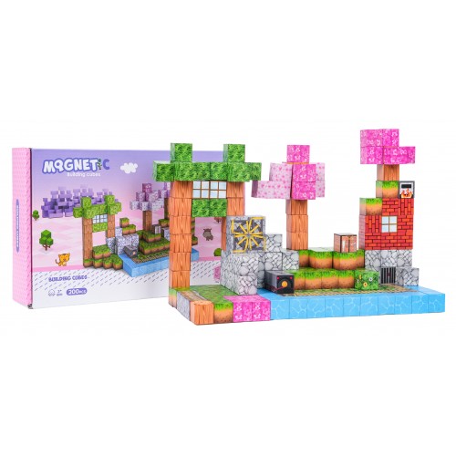 Sada magnetických kociek, blokov, 200 ks.