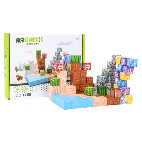 Sada magnetických kociek, blokov, 88 ks.
