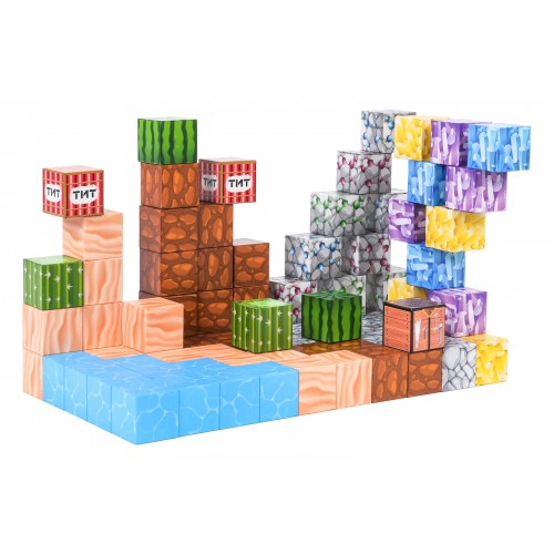 Sada magnetických kociek, blokov, 88 ks.