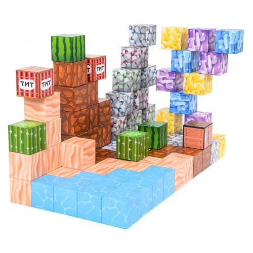 Sada magnetických kociek, blokov, 88 ks.