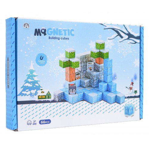 Sada magnetických kociek, blokov, 66 ks.