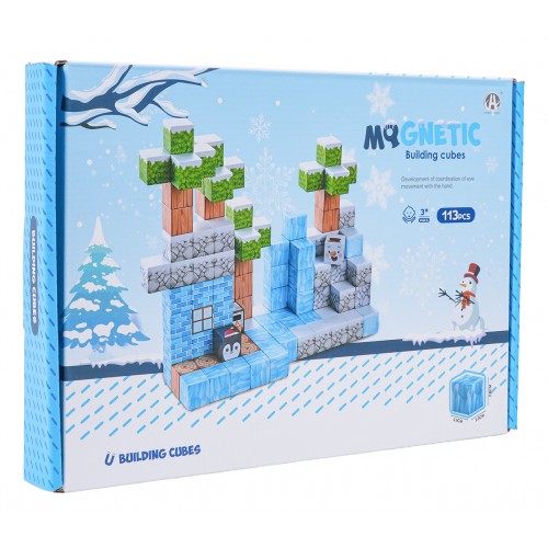 Sada magnetických kociek, blokov, 113 ks.