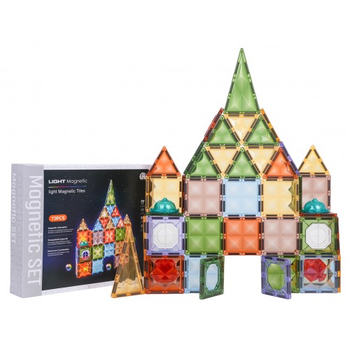 Sada 3D magnetických kociek s podsvietením, 75 ks.