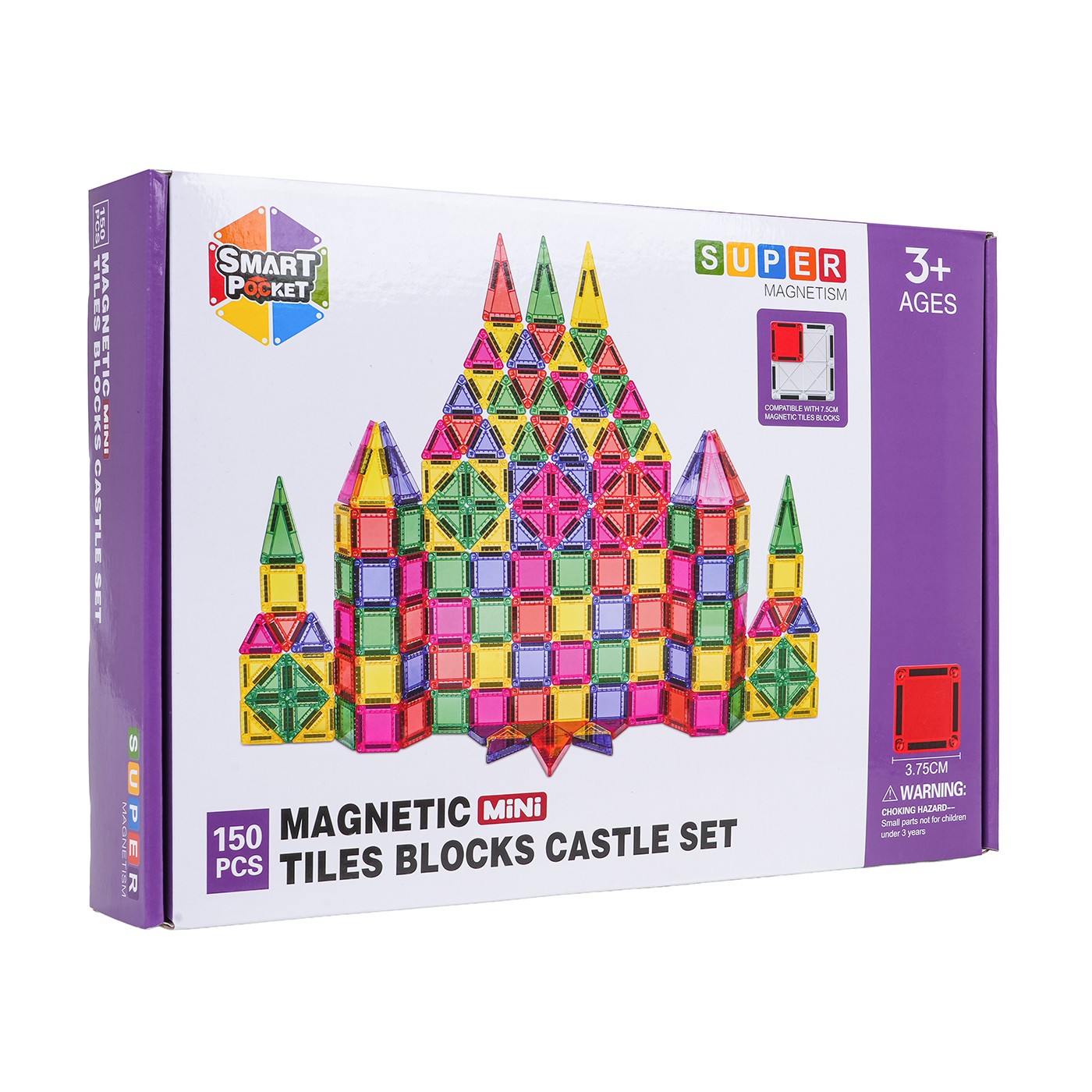 Sada farebných magnetických kociek 150 ks.