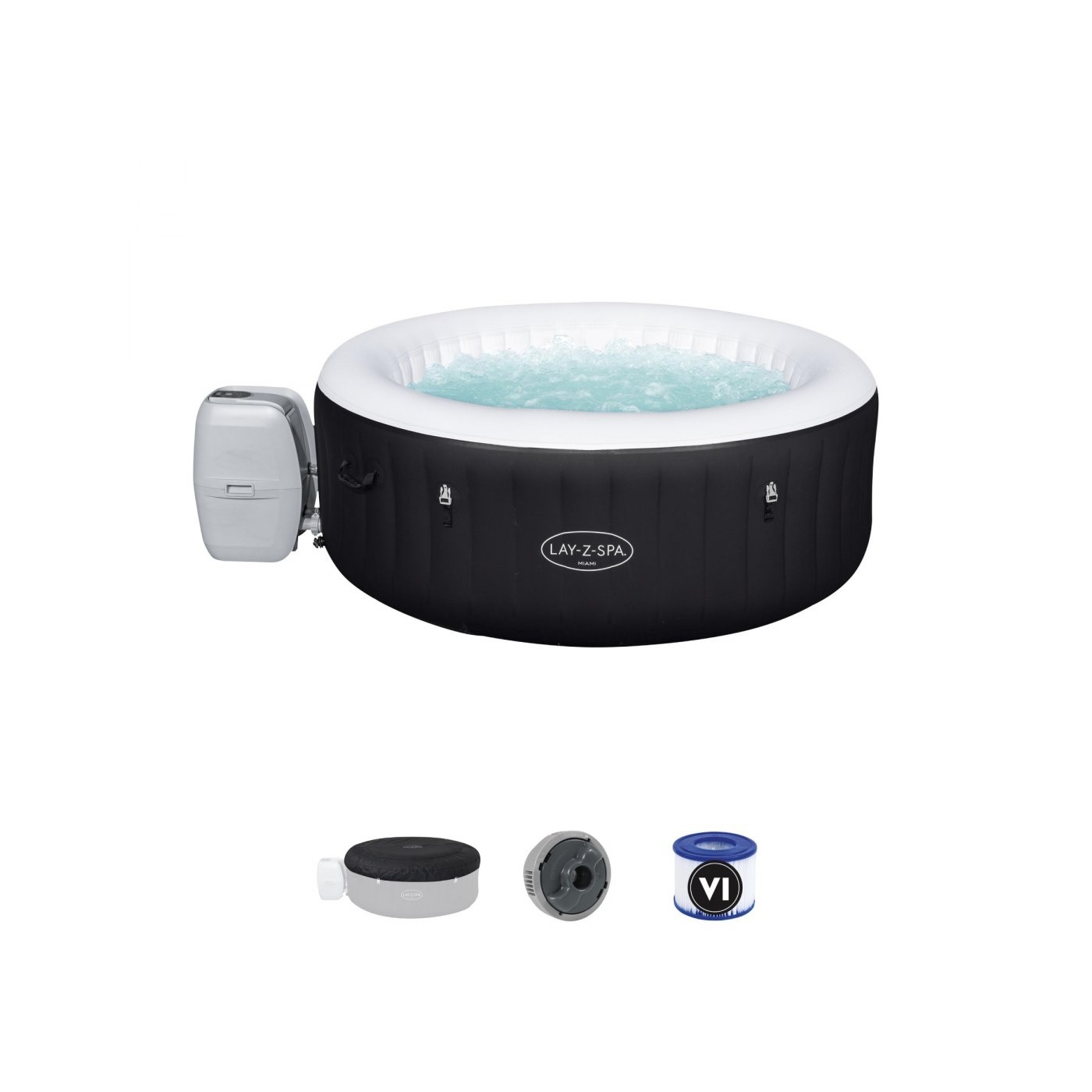 Miami Lay-Z-Spa Nafukovacie Spa BESTWAY 4-os.+ Čerpadlo s panelom + Filter