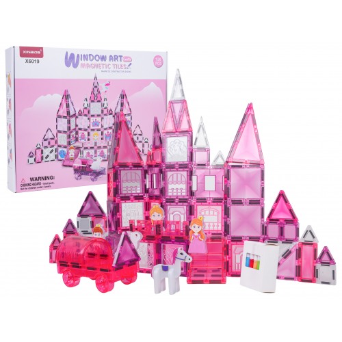 Sada magnetických kociek Ružová princezná 126 ks.