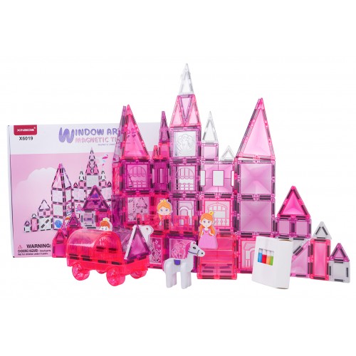 Sada magnetických kociek Ružová princezná 126 ks.