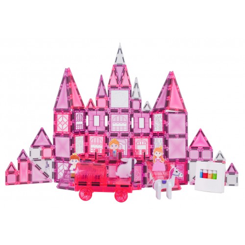 Sada magnetických kociek Ružová princezná 126 ks.