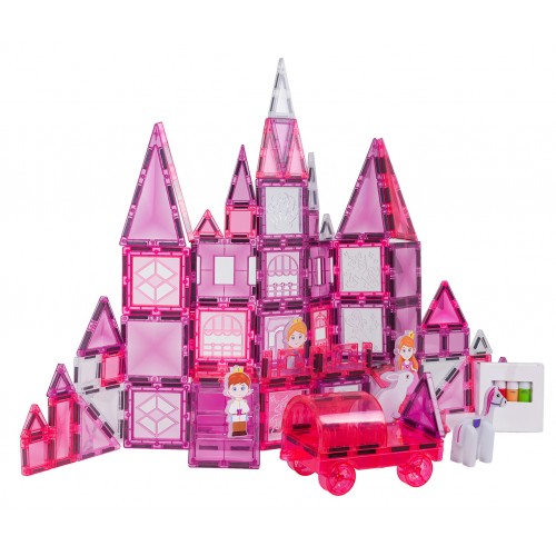 Sada magnetických kociek Ružová princezná 126 ks.