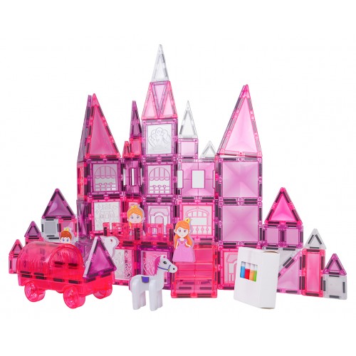 Sada magnetických kociek Ružová princezná 126 ks.