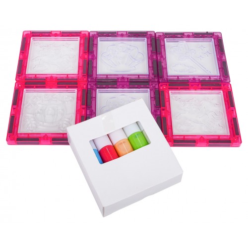 Sada magnetických kociek Ružová princezná 126 ks.